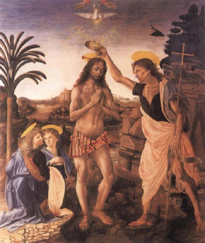 Andrea del Verrocchio The Baptism of Christ Norge oil painting art